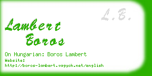 lambert boros business card